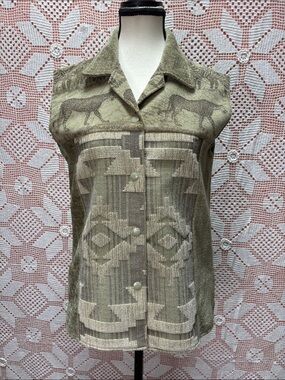 Vintage Villa Factory safari tapestry vest Sz M